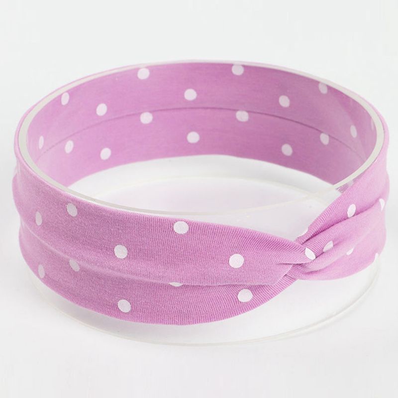 Băng Đô Thắt Nút Chéo Họa Tiết Chấm Bi Dễ Thương Cho Bé Gái Sơ Sinh