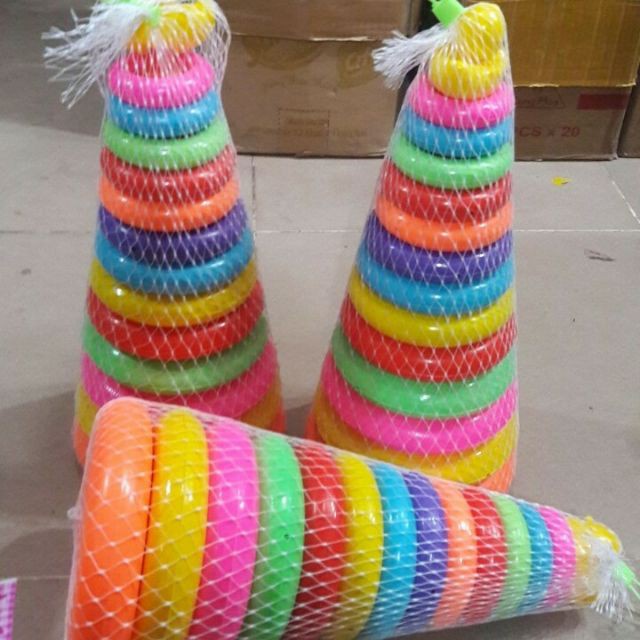 Đồ Chơi Tháp Xếp Chồng Vòng Tròn Vịt Nhiêu Size Cho Bé Giúp Phát Triển Trí Não