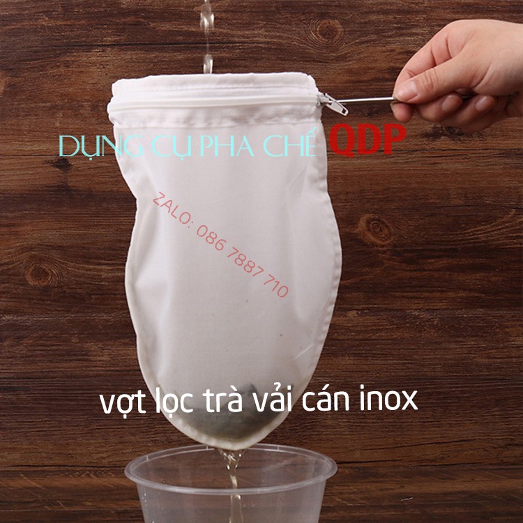 Vợt lọc trà vải , quai inox với 3 kích thước khách tùy chọn