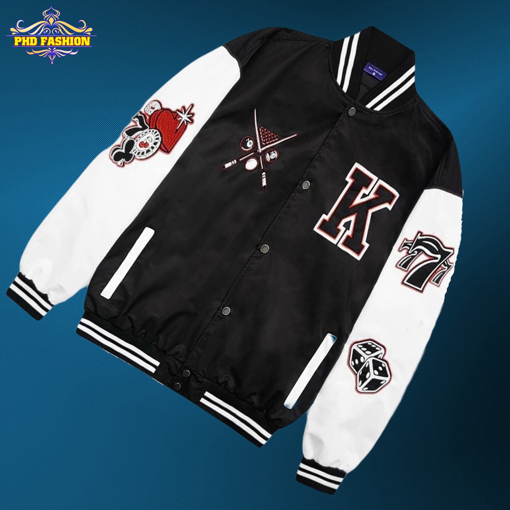 Áo bomber unisex vải dù 2 lớp cao cấp chống thấm giữ ấm chất vải mịn không xù (màu đen,trắng) cam kết video kèm ảnh thật | BigBuy360 - bigbuy360.vn