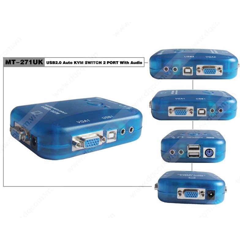 VGA KVM Switch 2 Port USB + PS2 + Audio MT-Viki MT-271UK