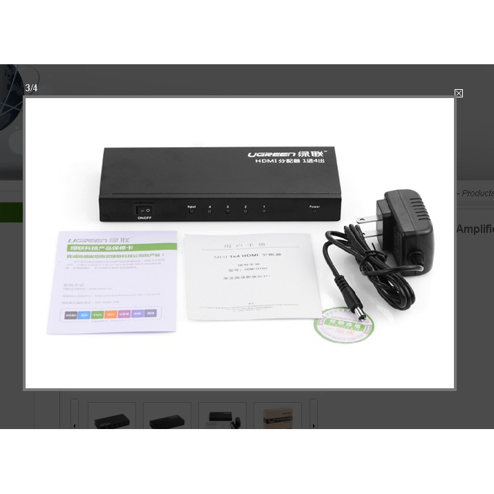 Bộ chia HDMI 1 vào 4 ra Ugreen 40202