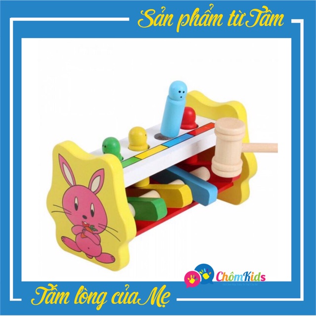 Đồ Chơi Gỗ - Đập Chuột Hình Thỏ - Rèn Sự Khéo Léo Cho Bé