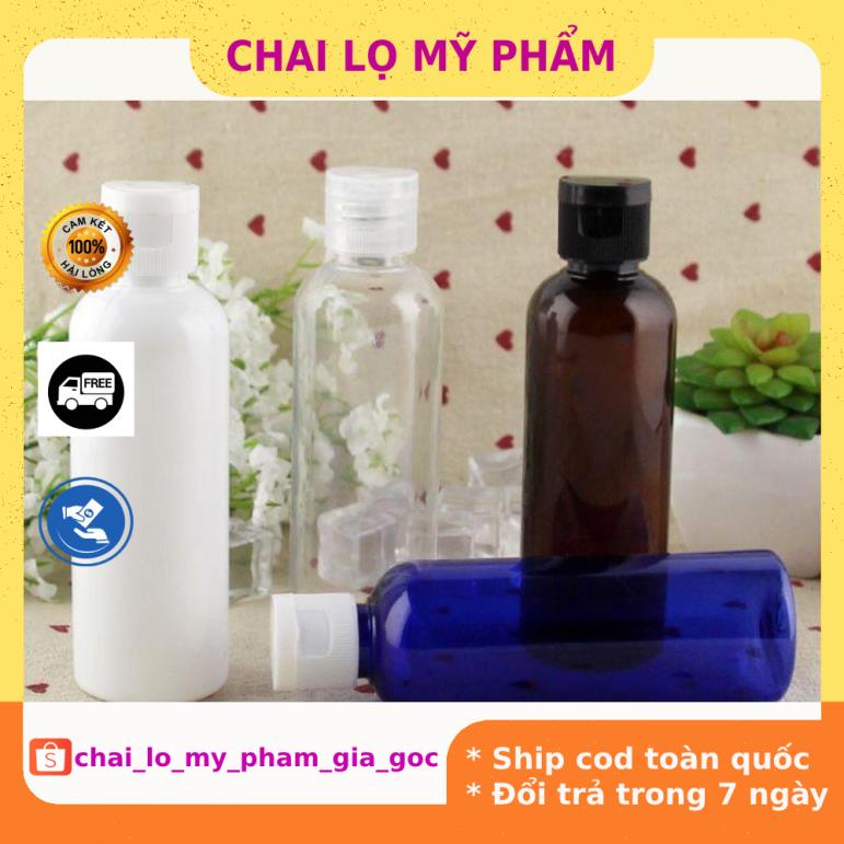 Chai lọ nhựa pet nắp bật [100ml/50ml/30ml/20ml/10ml] chiết mỹ phẩm, dầu gội, sữa tắm