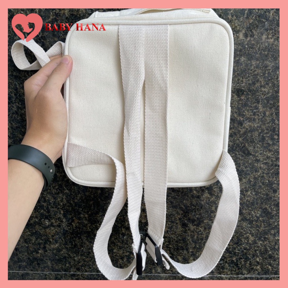 Balo Đi Học, Đi Du Lịch Chống Thất Lạc Cho Bé Thêu Gấu Phong Cách Hàn Quốc Chất Liệu Vải Canvas Cao Cấp