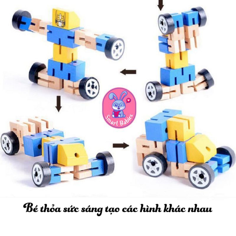 Đồ chơi robot biến hình bằng gỗ cho bé
