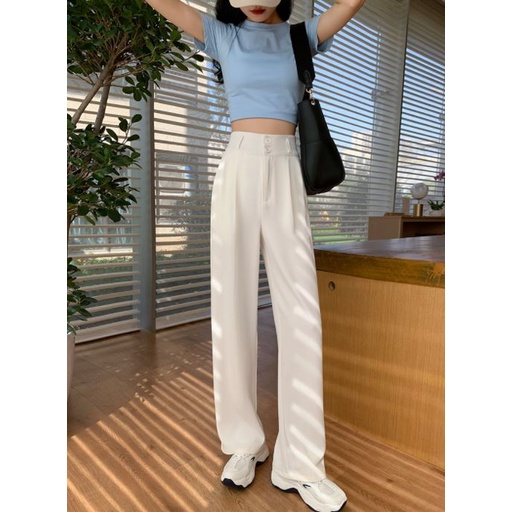 Quần Dài Lưng Cao Ống Đứng Thời Trang Nữ
