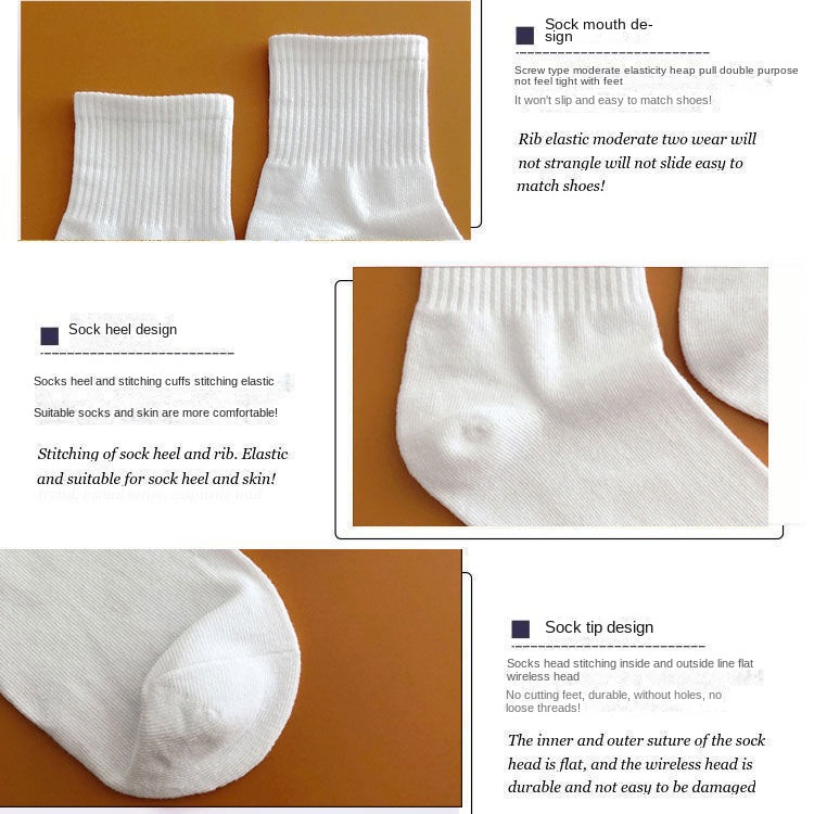 Vớ Thể Thao Ngắn Màu Trắng Đen Phong Cách Nhật Bản Thời Trang Cho Nữ