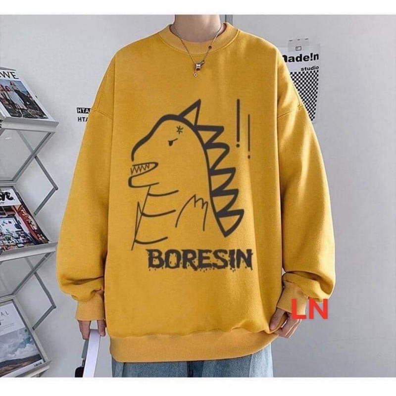 Áo nỉ bo khủng long chấm than LN11