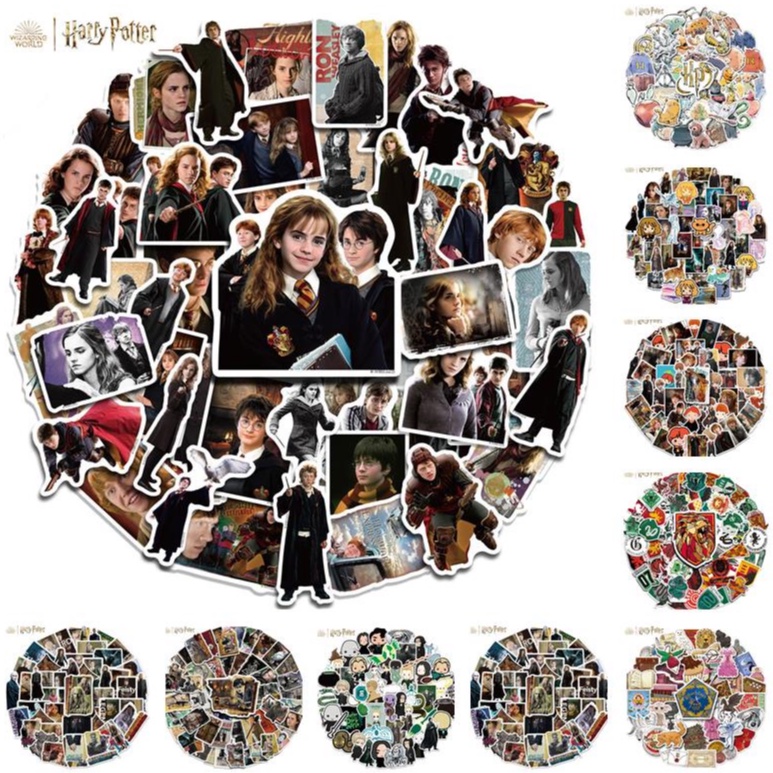 Bộ 50 Miếng Dán Chống Thấm Nước 15 Phong Cách Harry Potter Wizard Series Cho Điện Thoại / Mũ Bảo Hiểm