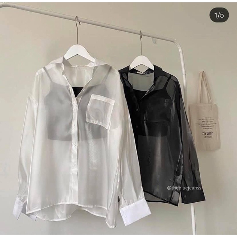 Set Áo Sơ Mi Kèm Áo Dây From Rộng