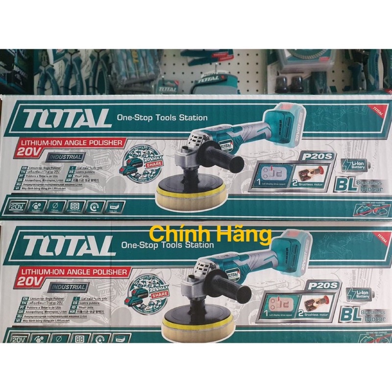 TOTAL Máy đánh bóng dùng pin Lithium 20V TAPLI2001  (Cam kết Chính Hãng 100%)