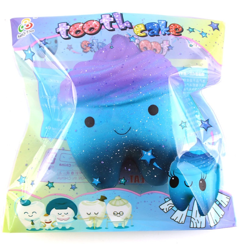 Squishy Lớn JUMBO Hình CÁI RĂNG màu xanh dương Đồ Chơi Xốp Giảm Stress Hình mềm mịn dễ Thương đàn hồi Cho Bé