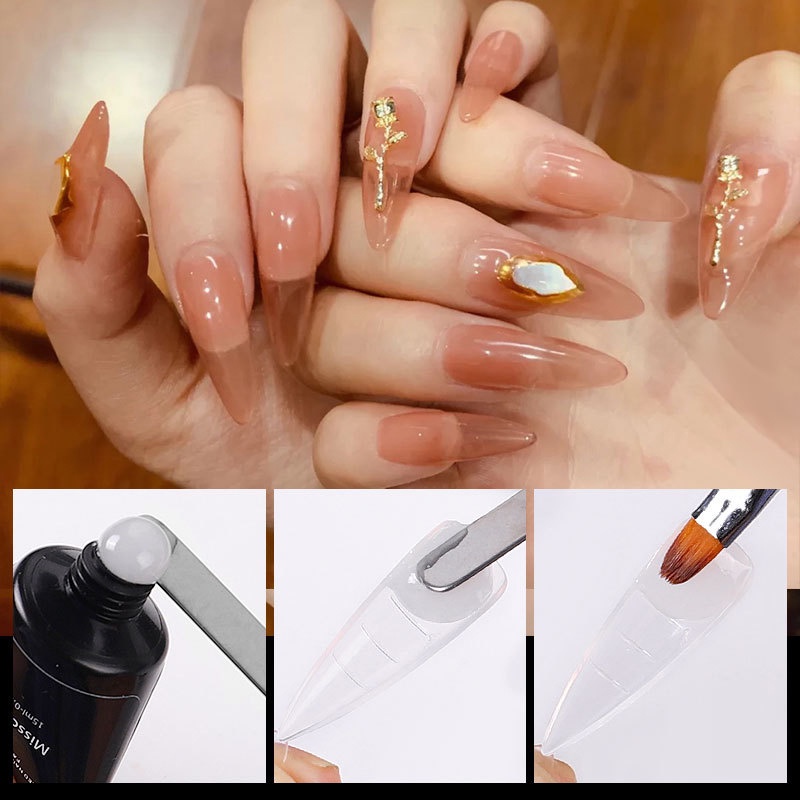Set 100 Khuôn Pha Lê Nối Dài Móng Tay Nhanh Chóng Có Thang Đo Tiện Dụng