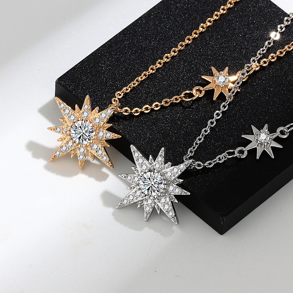 Vòng cổ Mặt Trời Và Ngôi Sao Thiết Kế Đơn Giản Cao Cấp Thời Trang Dành Cho Nữ