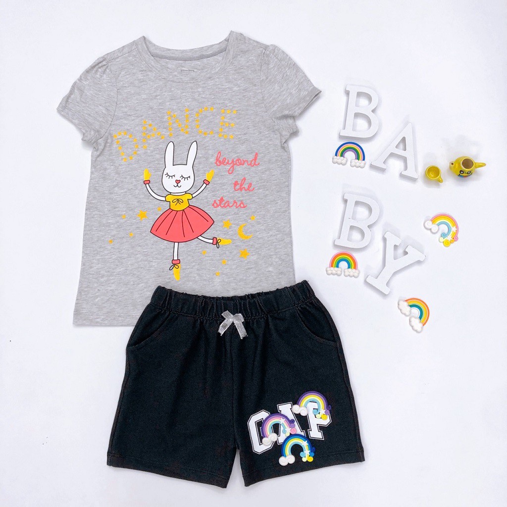 Áo thun tay ngắn size đại cho bé gái 15-40 kg