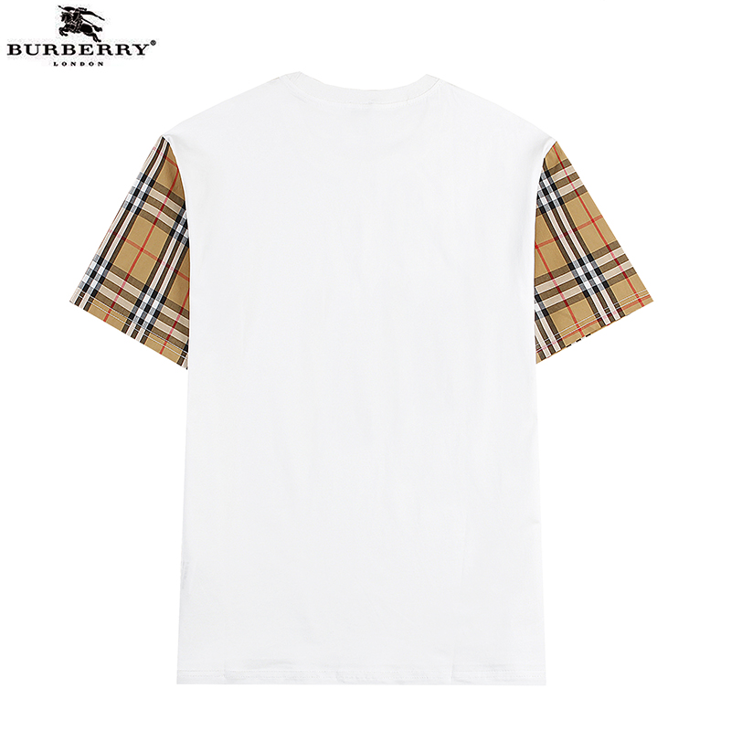 Áo Thun Tay Ngắn In Chữ Burberry Trẻ Trung Cho Cặp Đôi Liên kết ba nam nữ