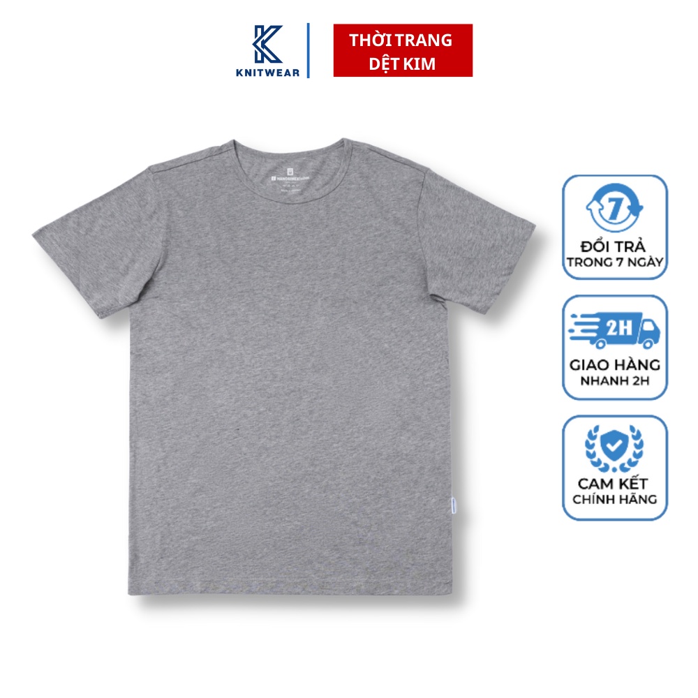 Áo thun cộc tay t-shirt đông xuân màu đen, xám cotton cao cấp HANOSIMEX- Hàng chính hãng Việt Nam chất lương cao