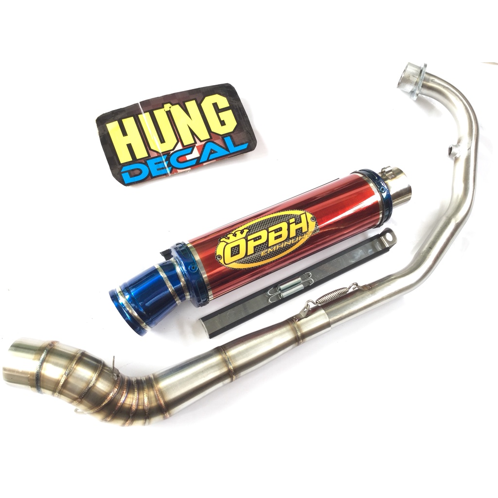 Pô OBPH ĐỎ full cổ inox 2 khúc 304 exciter, winer, sonic, SATRIA, RAIDER FI, GSX