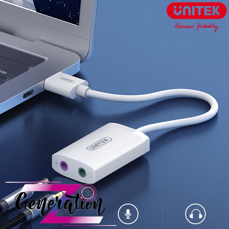 USB Sound Unitek - Bộ chuyển đổi cổng usb sang 2 jack Audio và mic Unitek