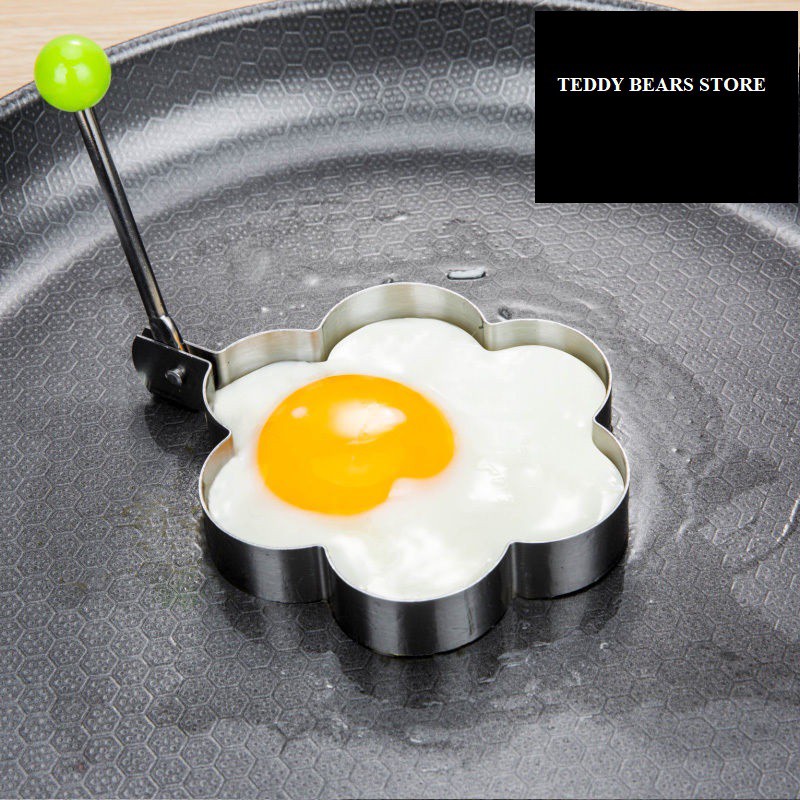 Khuôn chiên trứng, tạo hình bánh bằng inox cao cấp chống han gỉ, có cán cầm rất an toàn