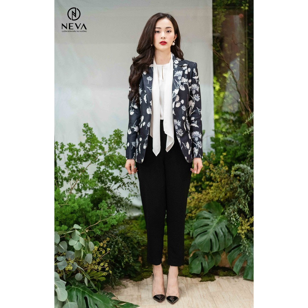 ÁO Vest in hoa đen trắng NEVA – W620180