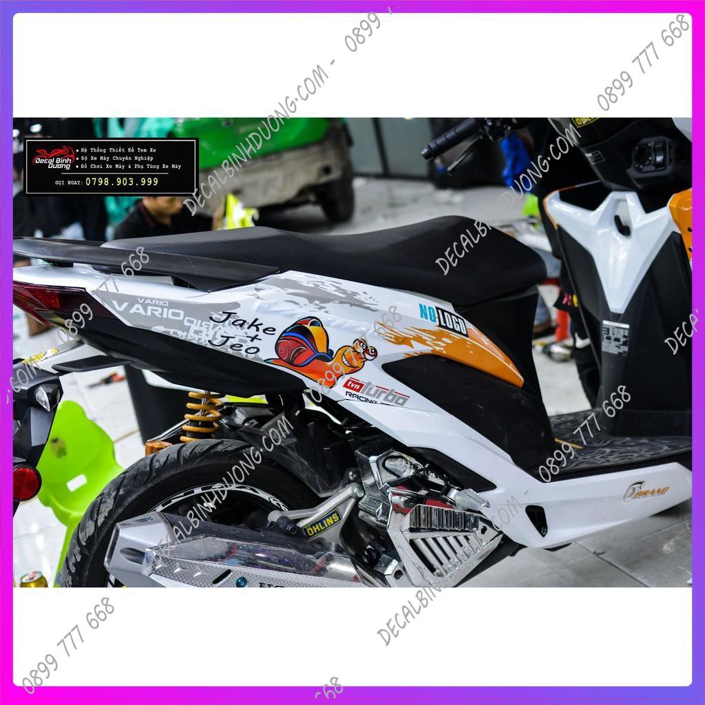 Tem Trùm - Rời Vario 125/150 Bé Ốc Sên Racing Cam Trắng