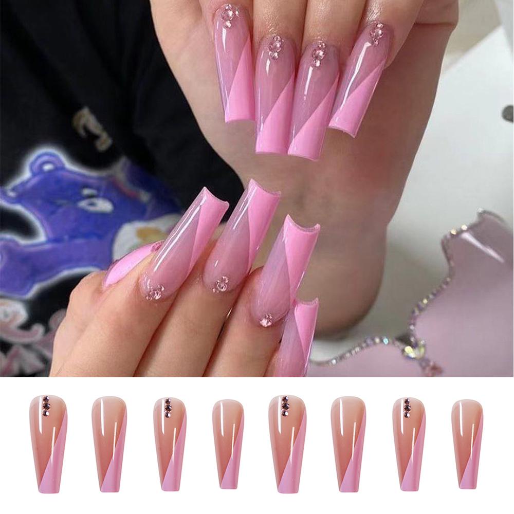 Hộp 24 Món Đồ Trang Điểm Kiểu Pháp Dáng Dài|Móng Tay Giả Ballerina Che Phủ Toàn Diện Tháo Rời Được