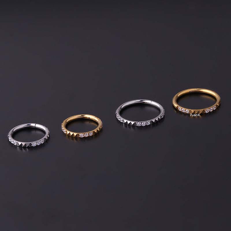 1 Khuyên Tai Đinh Tán 16G Bằng Thép Không Gỉ Phong Cách Punk