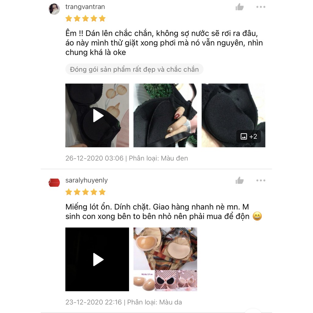 2 Miếng Dán Độn Ngực Silicon Nâng Vòng 1 Siêu Đẹp Căng Tròn Mainia Shop