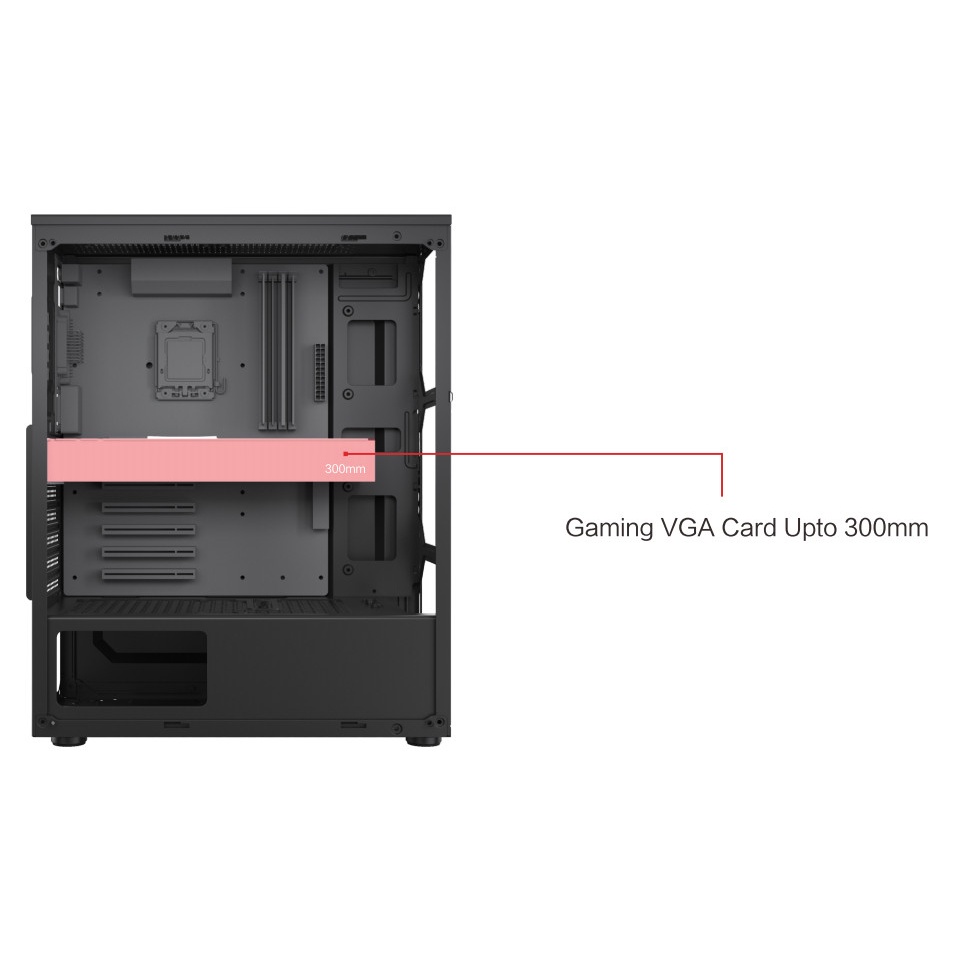 Vỏ case máy tính _ Case Gloway G339 - Hỗ trợ 6 slot's Fan Led - Mặt kính cường lực siêu bền
