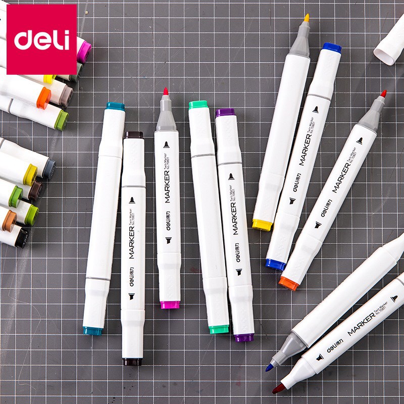 Bút Màu Marker Hai Đầu Cao Cấp Deli 70801