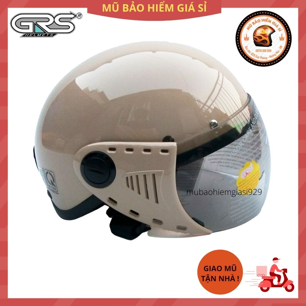 Mũ Bảo Hiểm Nửa Đầu Có Kính GRS A08K Size Bé
