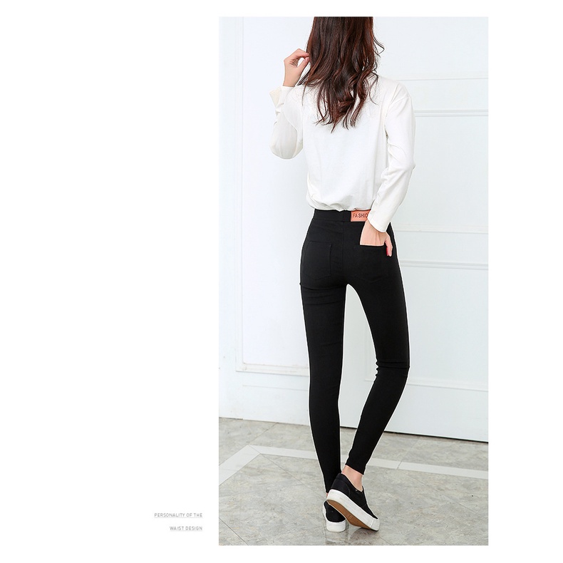 WAFNHA D412 Quần Legging Mỏng Co Giãn Màu Đen Dành Cho Nữ