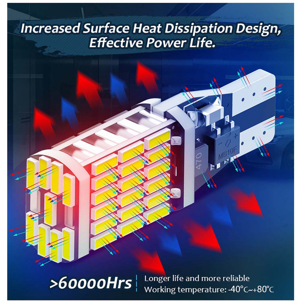 Bóng Đèn Phanh 80lm194 W16W 921 Led 4014 45smd T15 Gắn Hông Xe Hơi