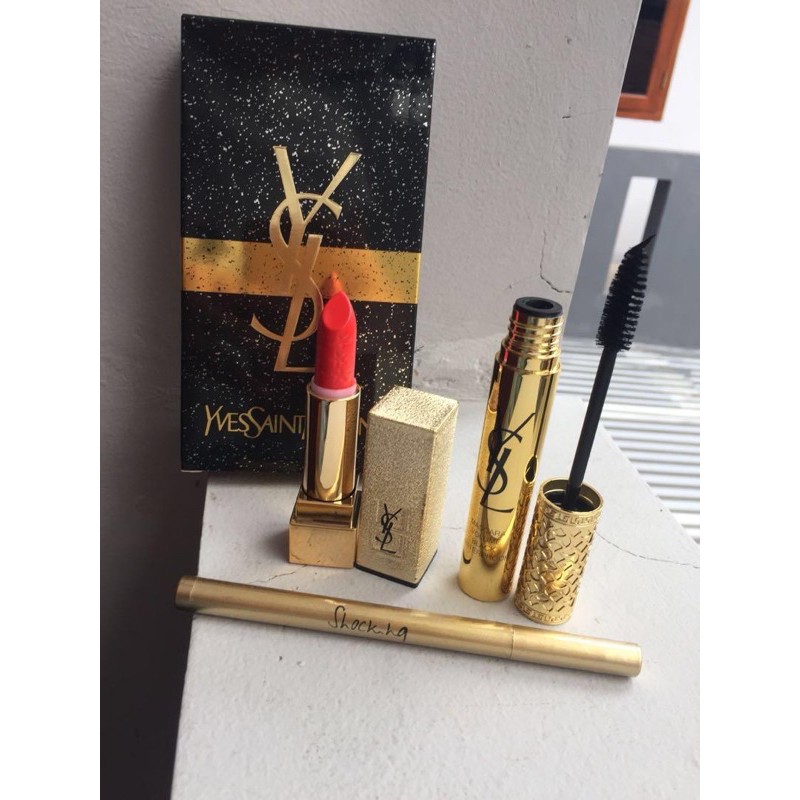 [Mã SFP62769661 giảm 5% đơn 250K] Bộ mỹ phẩm 3 in 1 YSL gồm 1son môi + 1mascara + chì kẻ mắt nước