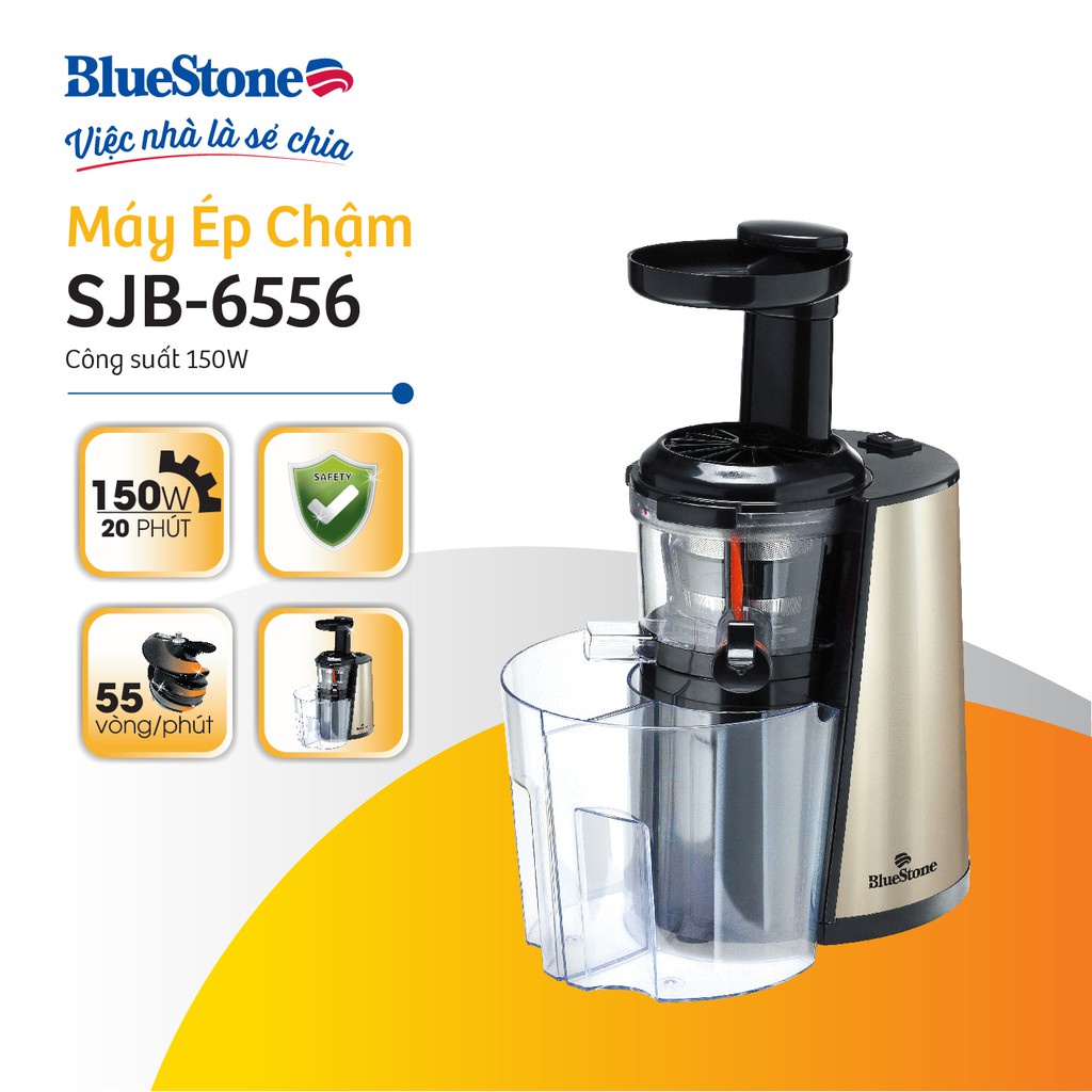 [Mã 154ELSALE2 giảm 7% đơn 300K] Máy ép chậm Bluestone SJB-6556 thép không gỉ thiết kế đơn giản dễ vệ sinh - Chính hãng