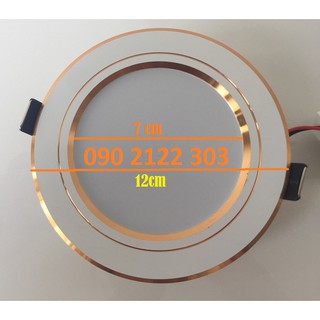 ĐÈN LED ÂM TRẦN THẠCH CAO 7W VIỀN VÀNG SANG TRỌNG SIÊU BỀN