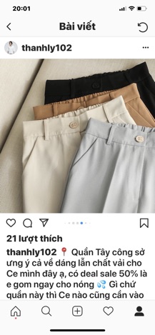 Quần baggy nữ( khách note tên ig)