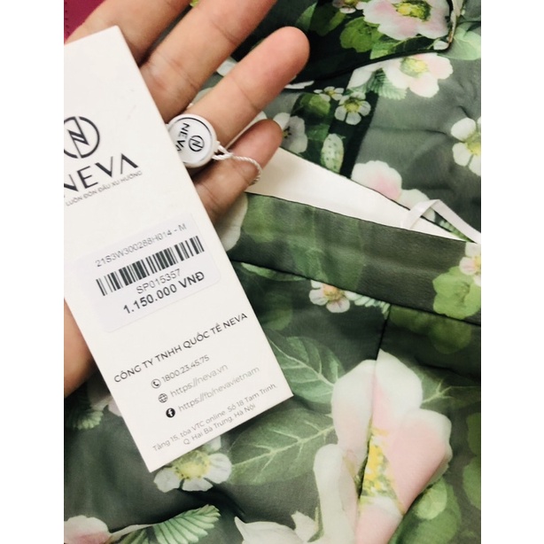 NEVA newtag chân váy xanh/cam hoa mới nguyên tag S/M