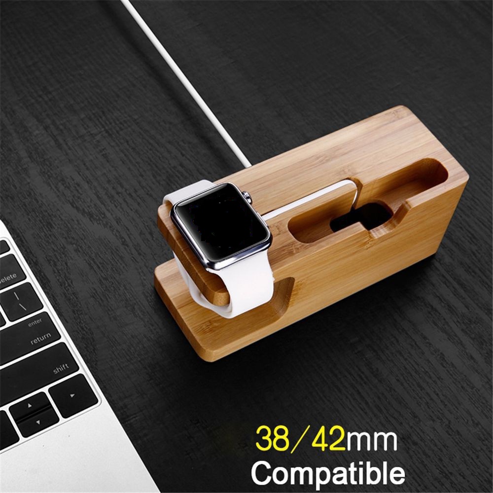 Giá đỡ để điện thoại và đồng hồ thông minh bằng gỗ tre -dc4797