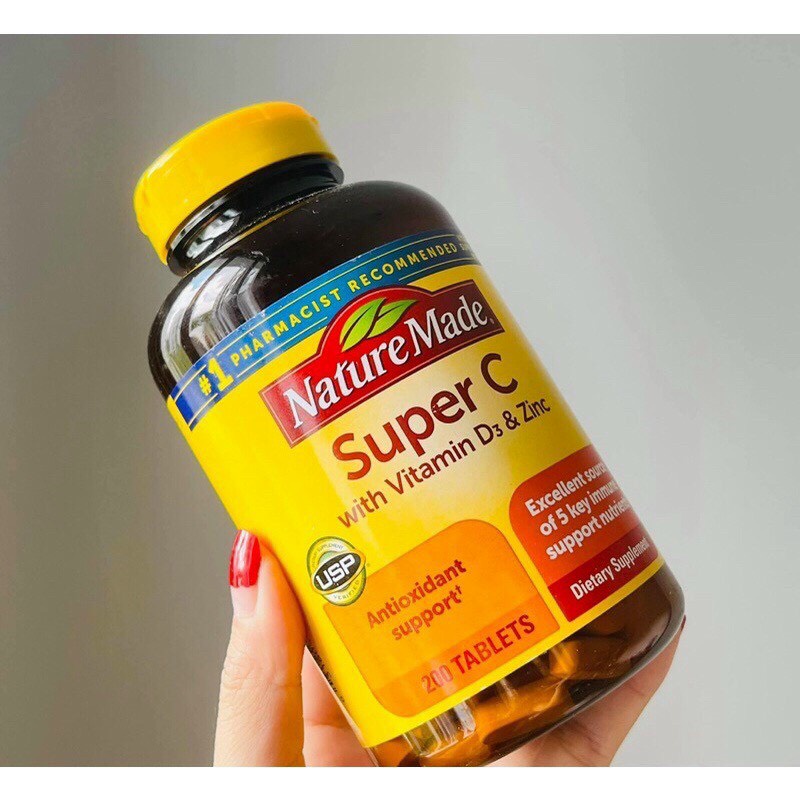 Viên Uống SUPER C & VITAMIN C Nature Made  - Viên Uống Giúp Sáng Da và Tăng Cường Hệ Miễn Dịch
