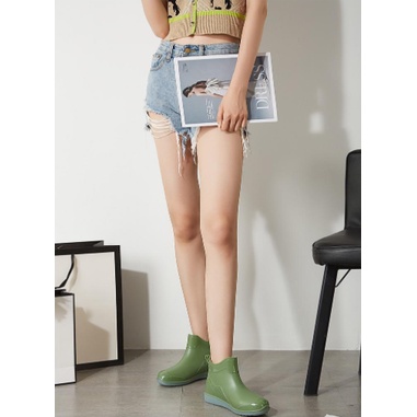 Ủng cao su đi mưa cổ thấp đế chống trượt chống thấm nước thời trang mùa hè phong cách Nhật Bản cho nữ | BigBuy360 - bigbuy360.vn