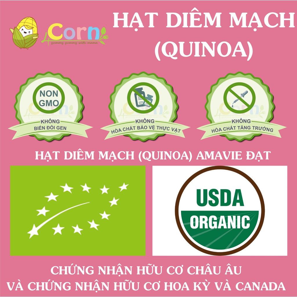 Hạt diêm mạch (quinoa) hữu cơ AmaVie - Cho bé 7m+