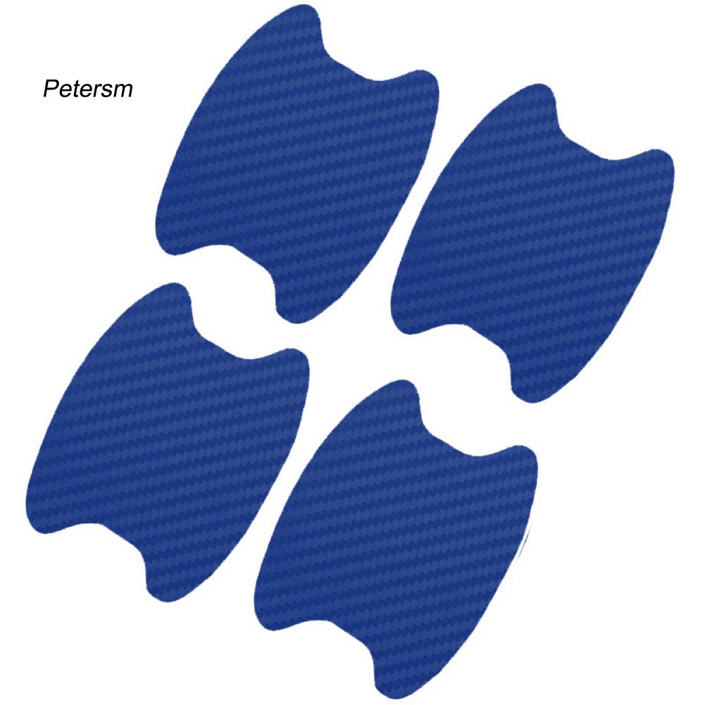 Set 4 Miếng Dán Sợi Carbon Bảo Vệ Tay Nắm Cửa Xe Hơi