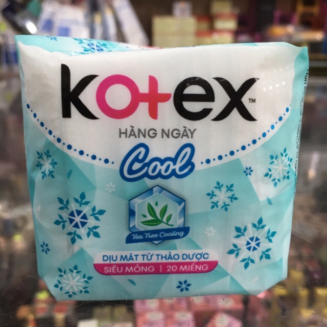 Băng vệ sinh Kotex Cool hằng ngày - siêu mỏng 20 miếng