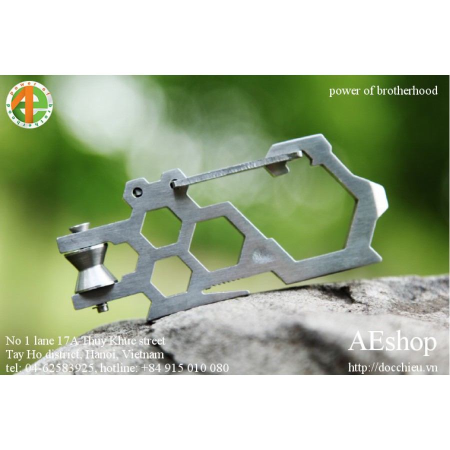 công cụ dã ngoại EDC treo khóa đa năng inox