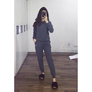 Bộ cotton trần bông người lớn