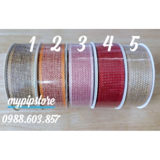 Ruy băng bố kim tuyến 2cm