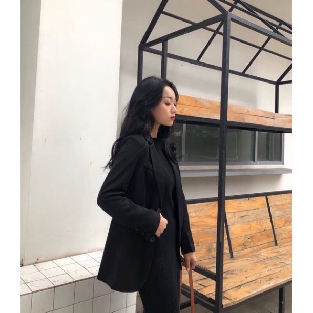 Áo Blazer màu đen, blazer nữ tay dài trơn cho nữ -Áo Blazer 1 lớp 4 cúc mẫu mới Áo vest nữ khoác ngoài -Phom rộng thoải | BigBuy360 - bigbuy360.vn